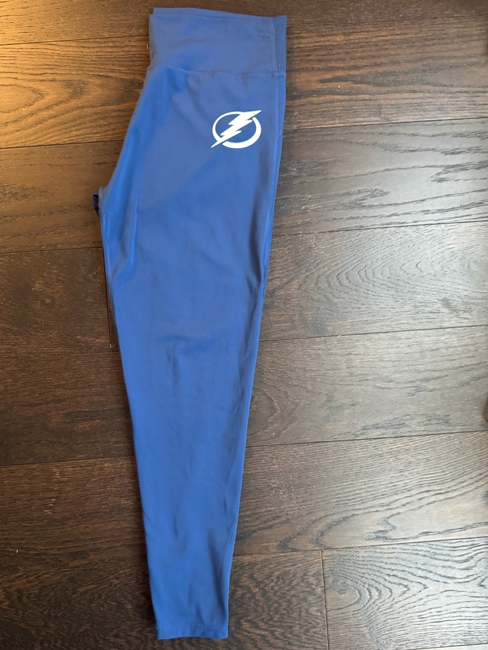 Blue Women’s Athletic Leggings with Lightning Logo Adidas